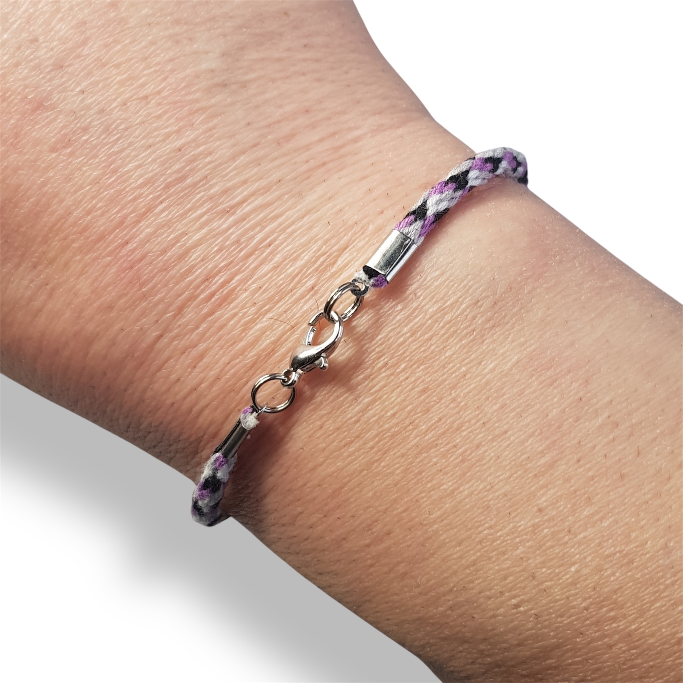 Asexual pride flag braided bracelet