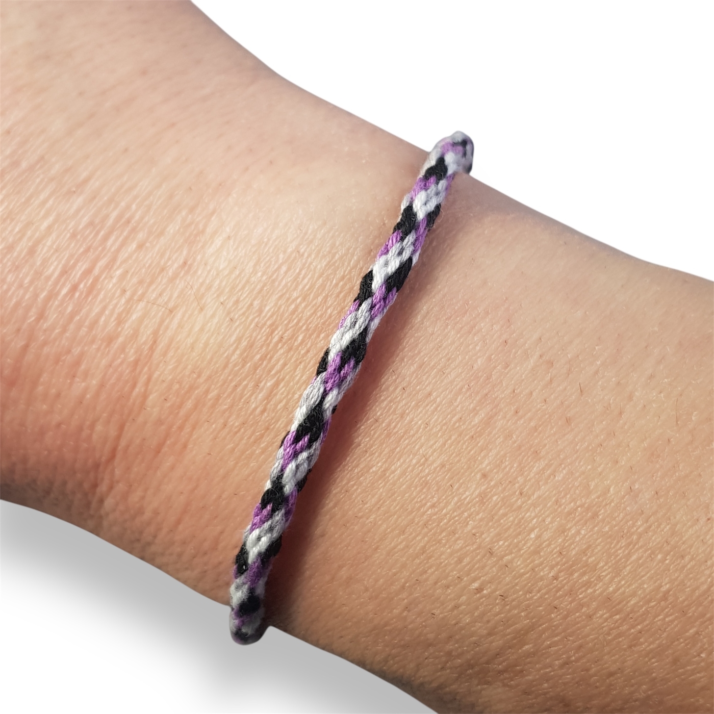 Asexual pride flag braided bracelet