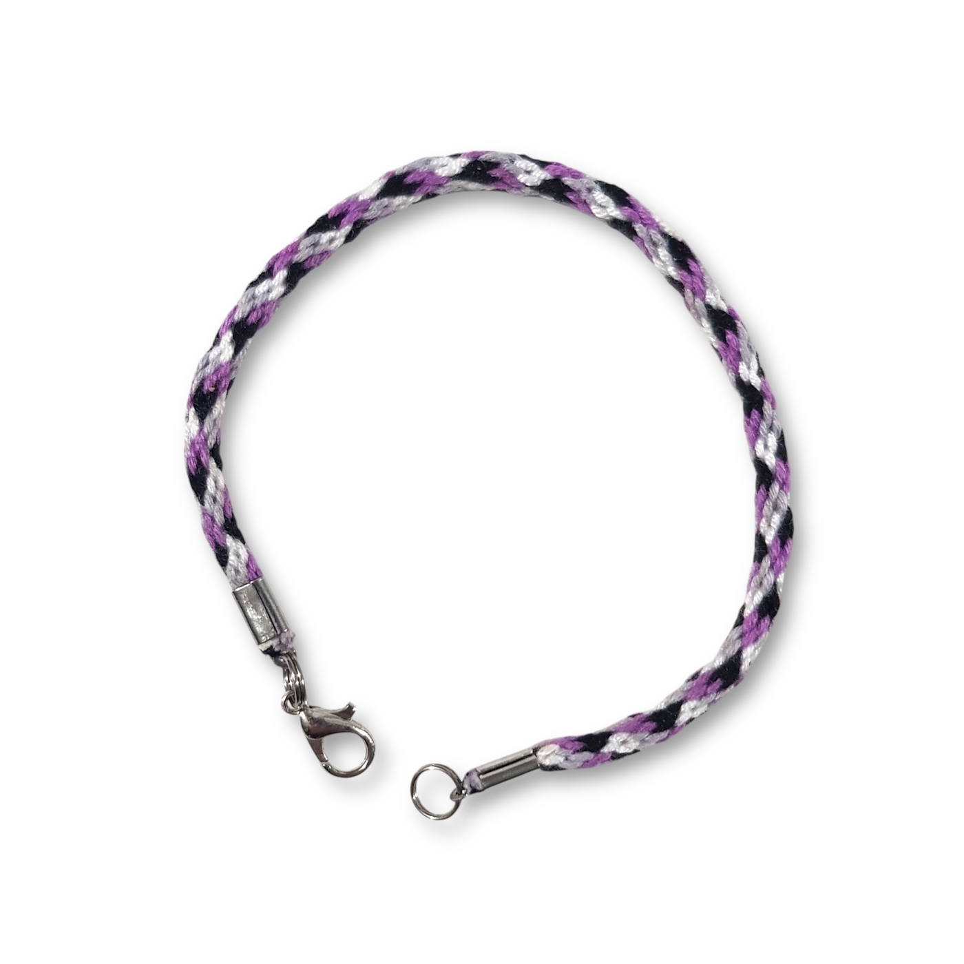 Asexual pride flag braided bracelet