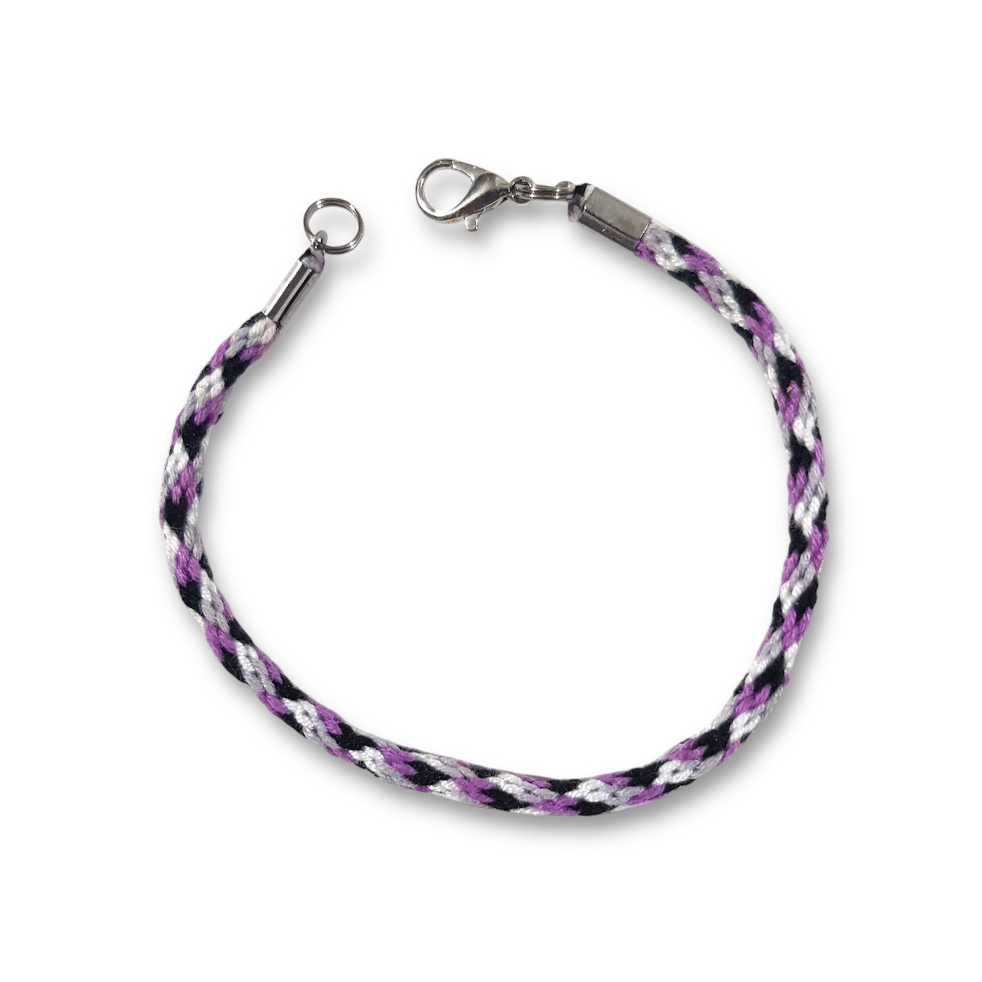 Asexual pride flag braided bracelet