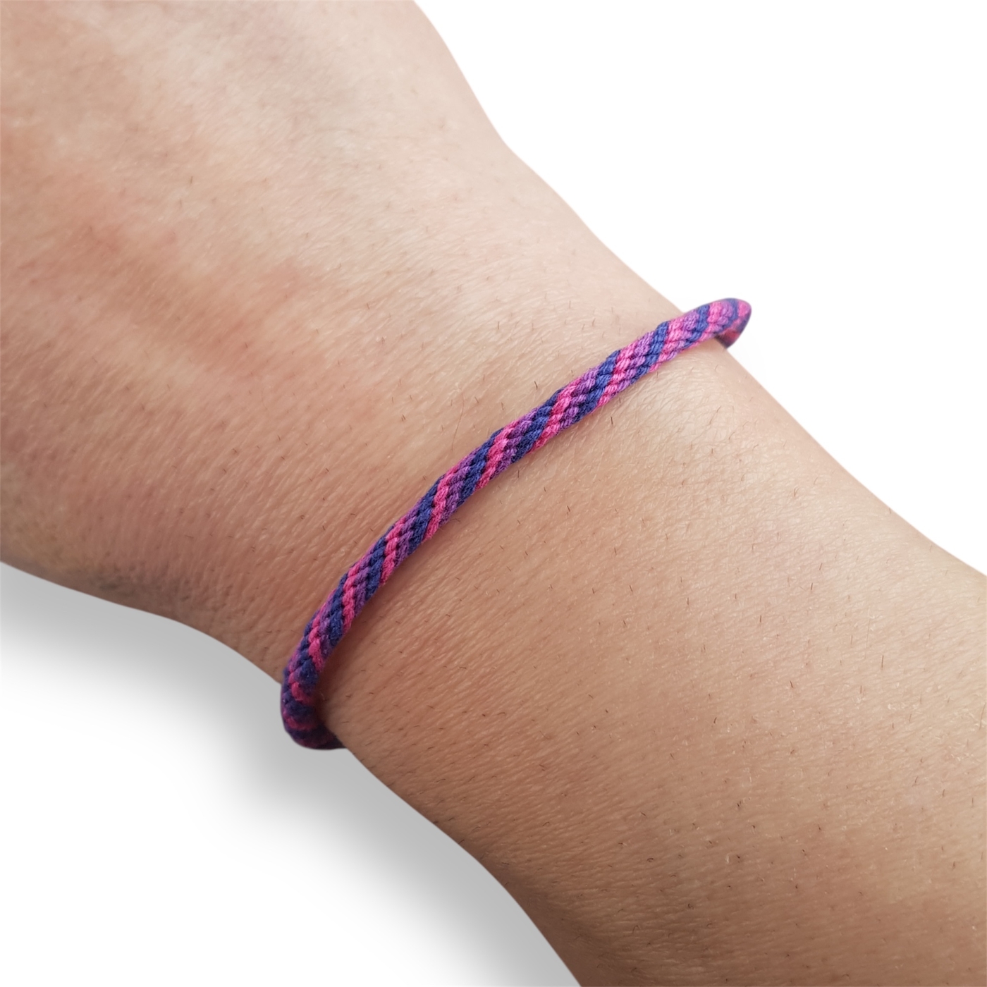 Bisexual pride flag braided bracelet
