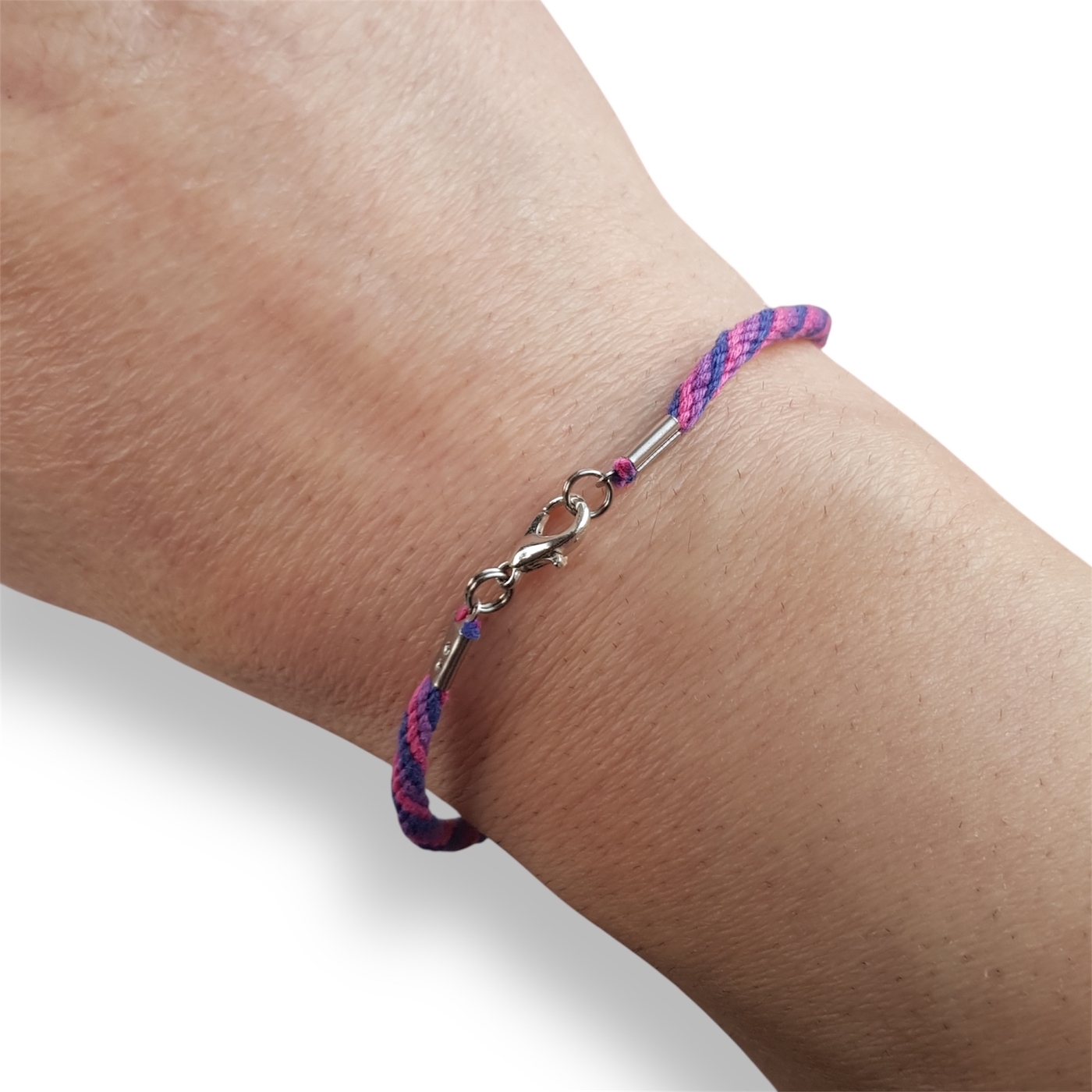 Bisexual pride flag braided bracelet