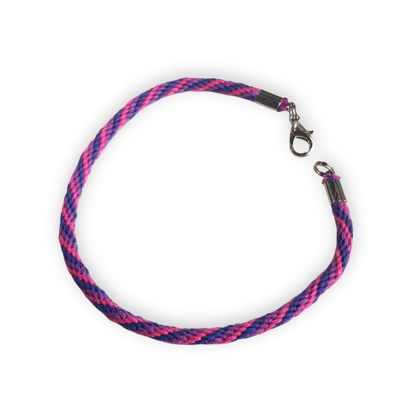 Bisexual pride flag braided bracelet