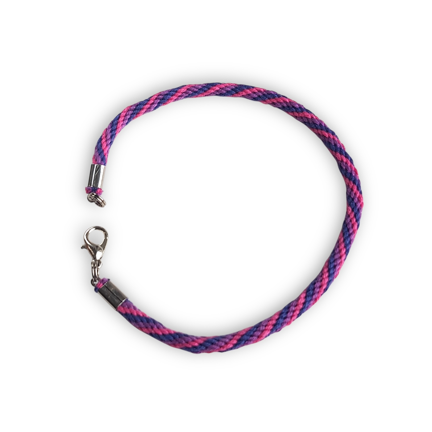 Bisexual pride flag braided bracelet