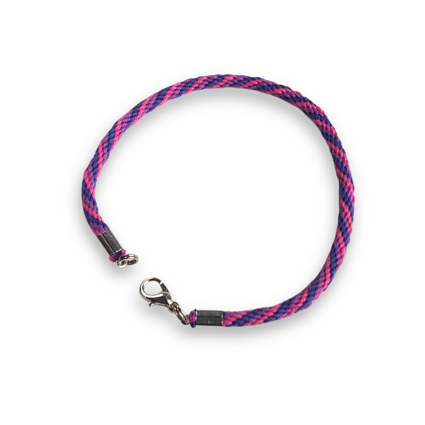 Bisexual pride flag braided bracelet