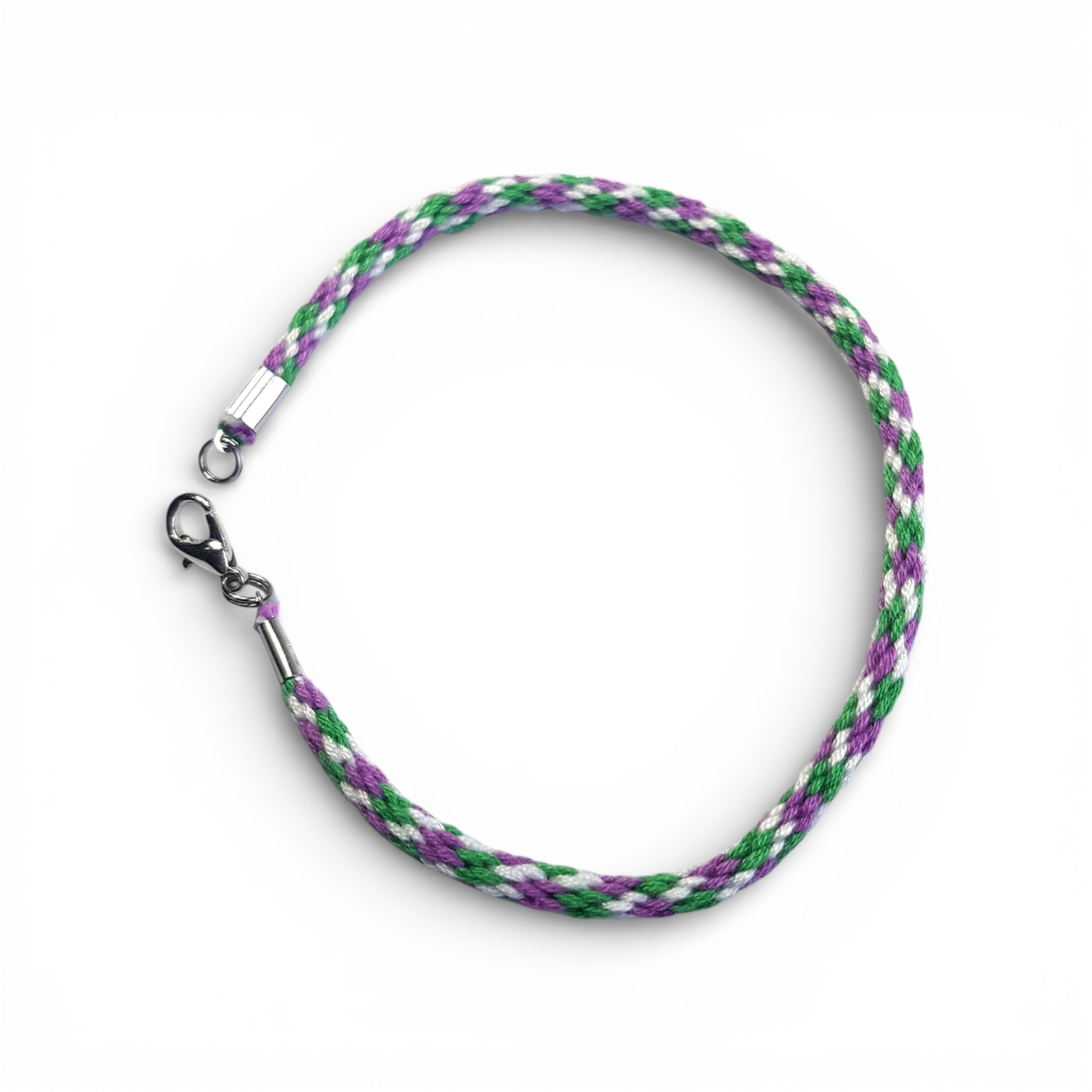 Genderqueer pride flag braided bracelet