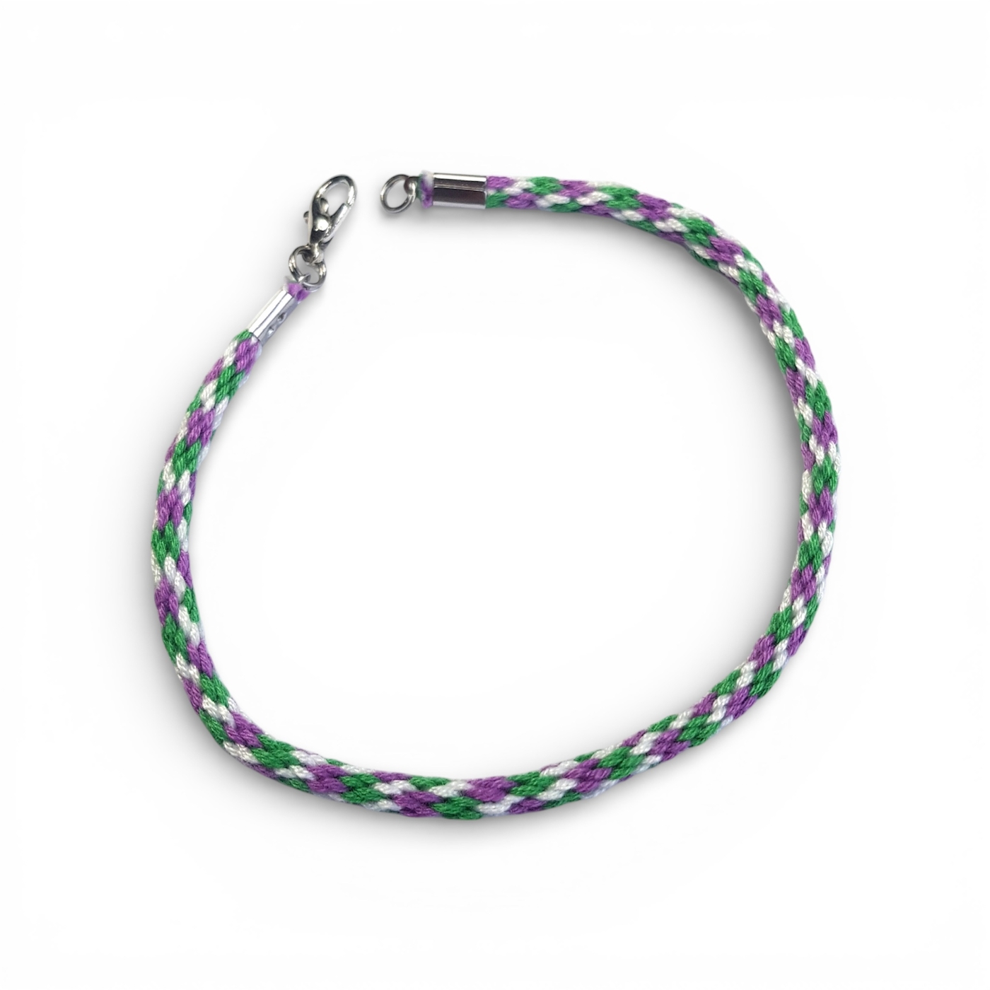 Genderqueer pride flag braided bracelet