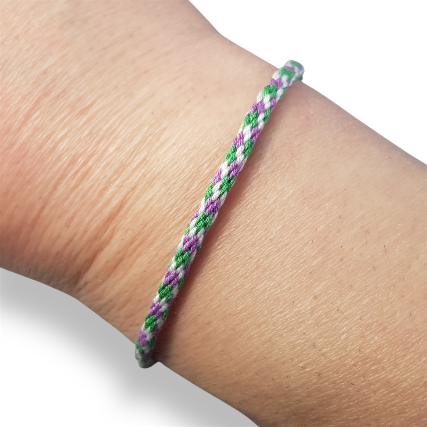 Genderqueer pride flag braided bracelet