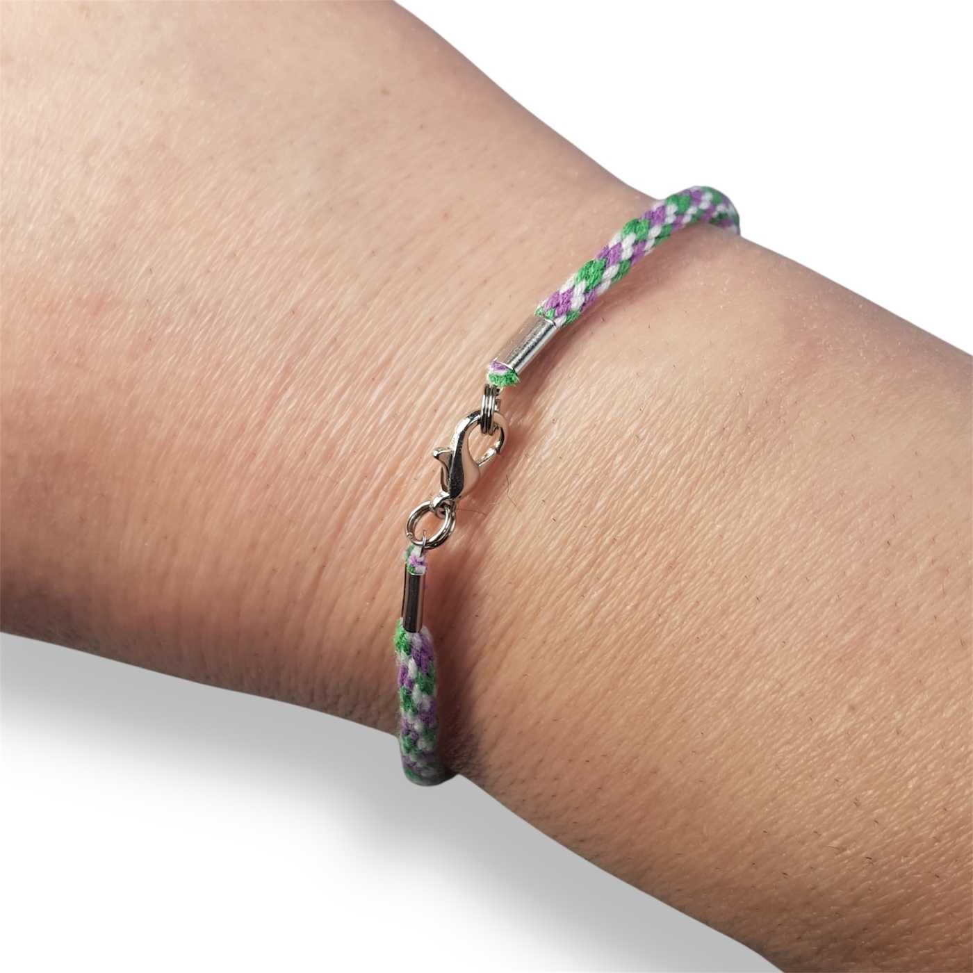 Genderqueer pride flag braided bracelet