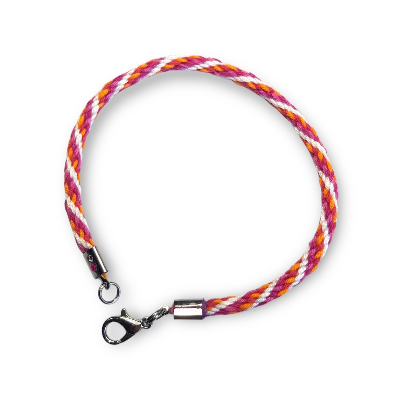 Lesbian pride flag braided bracelet