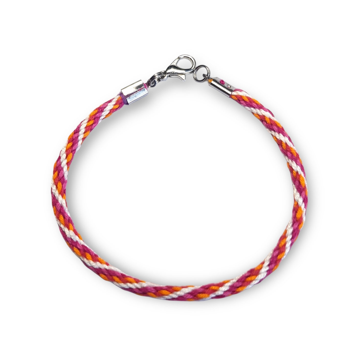 Lesbian pride flag braided bracelet