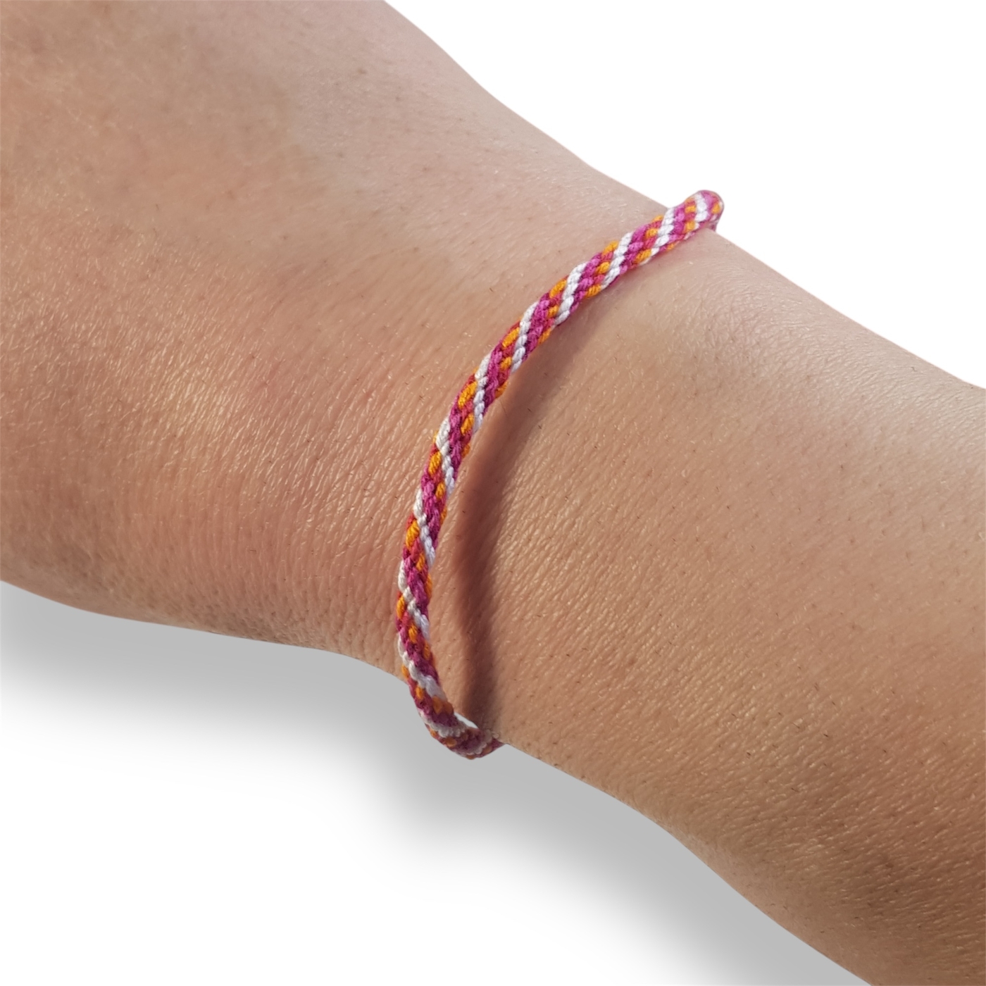 Lesbian pride flag braided bracelet