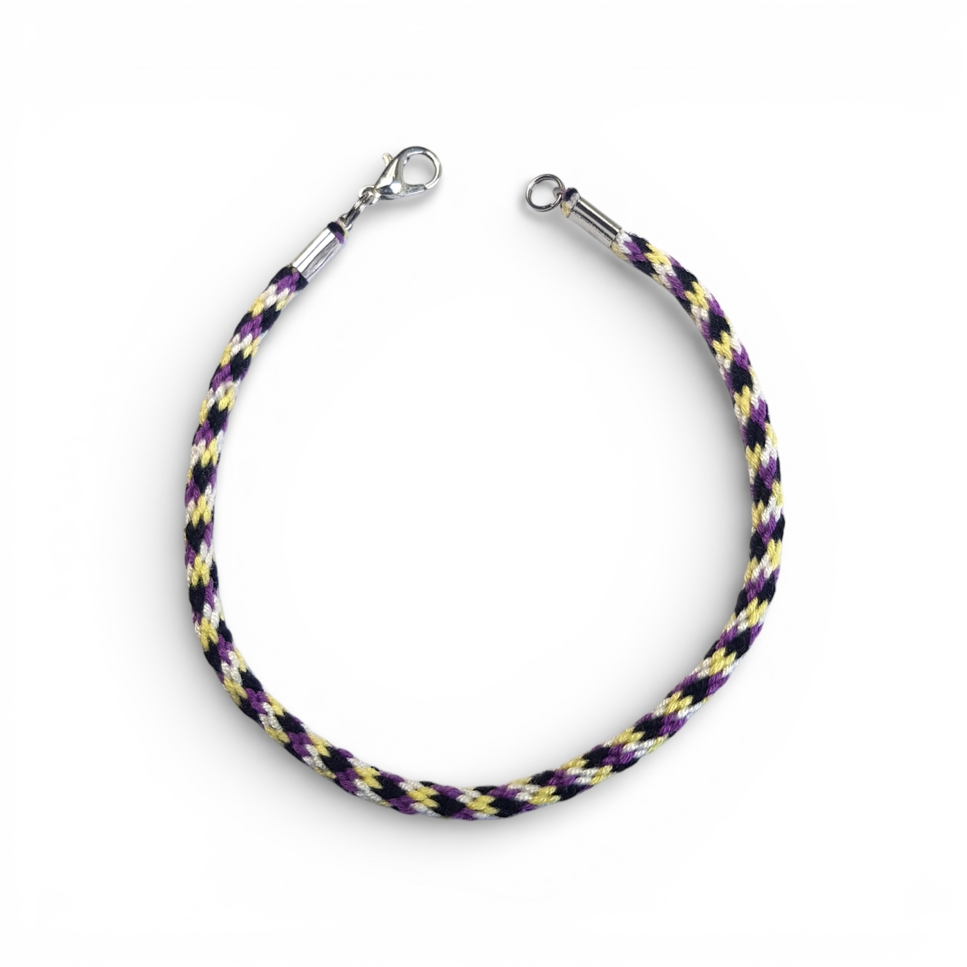 Nonbinary pride flag braided bracelet