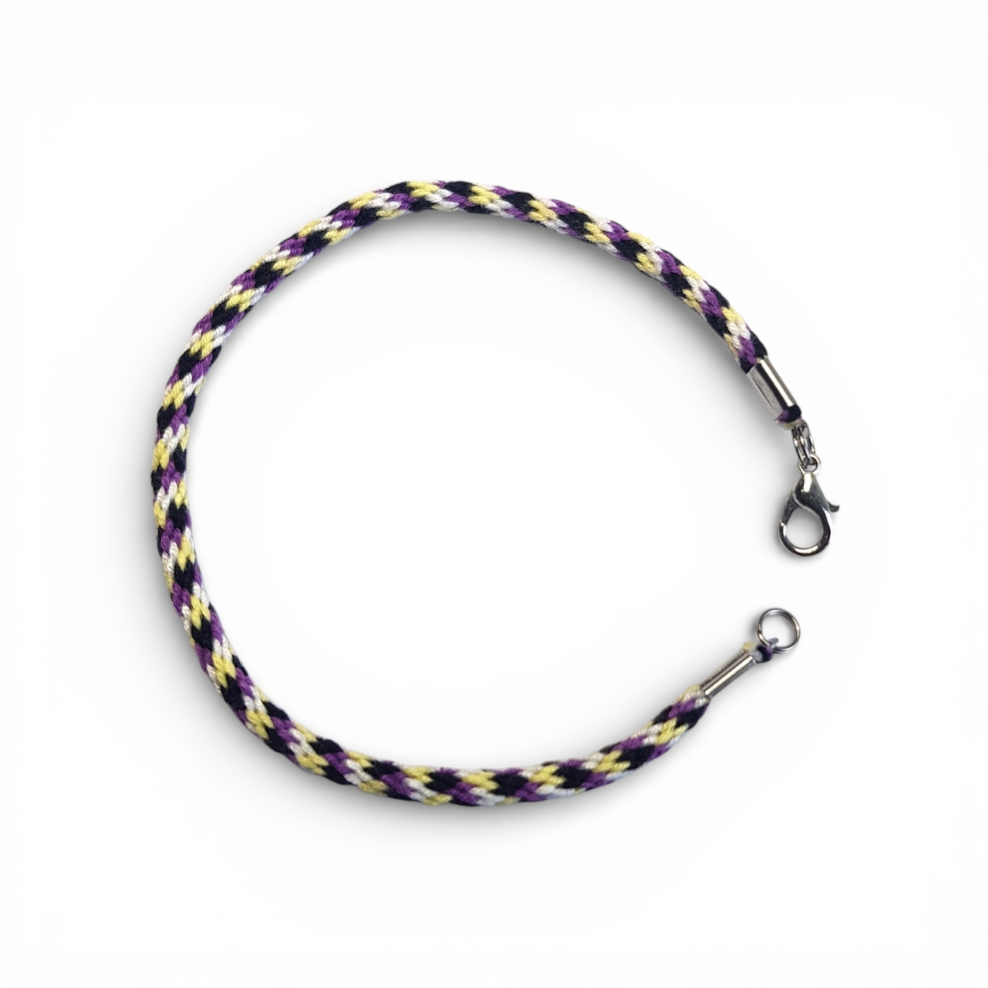 Nonbinary pride flag braided bracelet