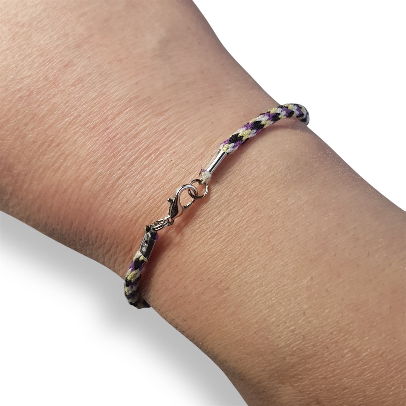 Nonbinary pride flag braided bracelet