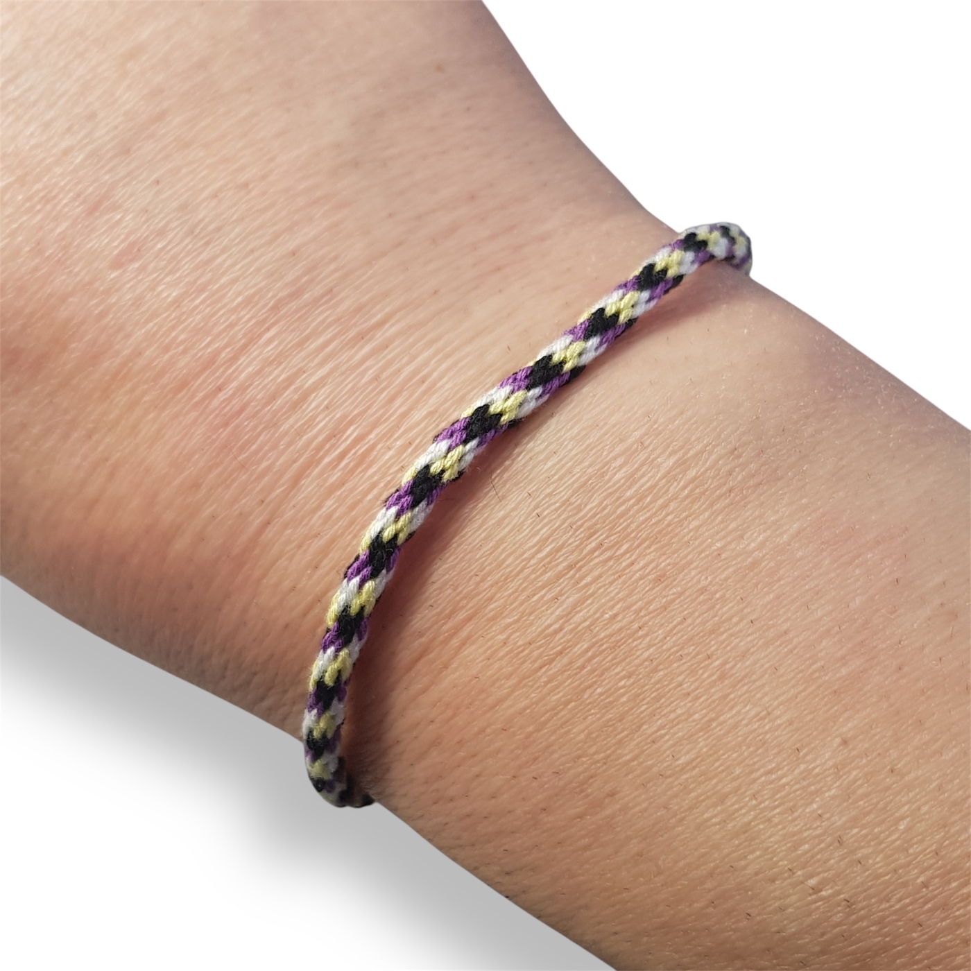 Nonbinary pride flag braided bracelet