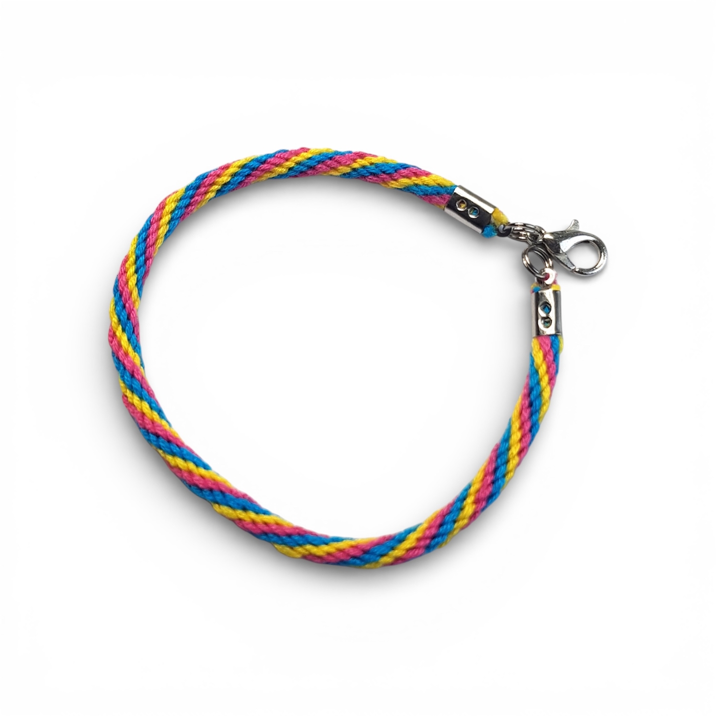 Pansexual pride flag braided bracelet