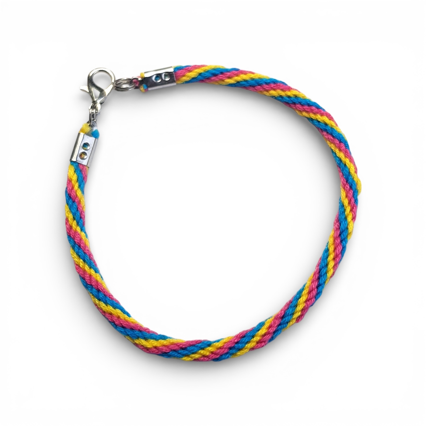 Pansexual pride flag braided bracelet