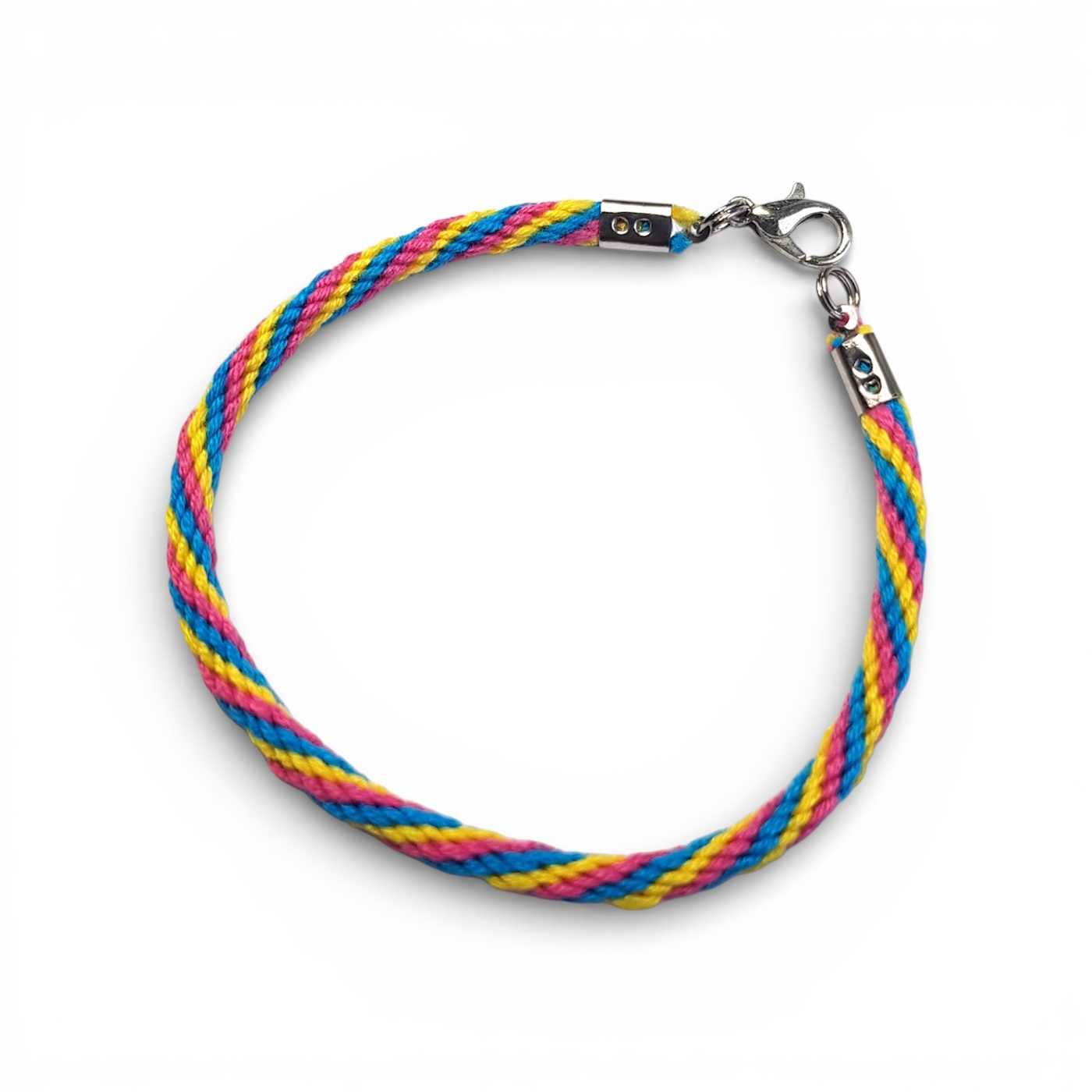 Pansexual pride flag braided bracelet