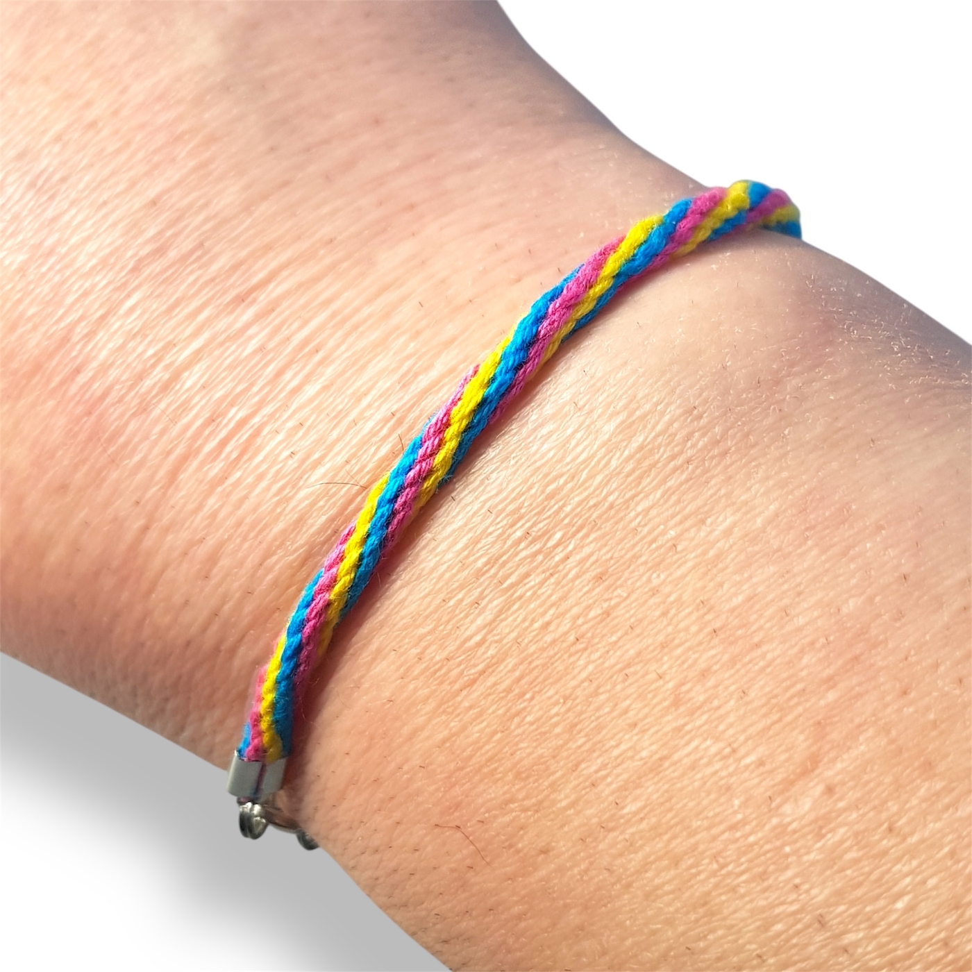 Pansexual pride flag braided bracelet