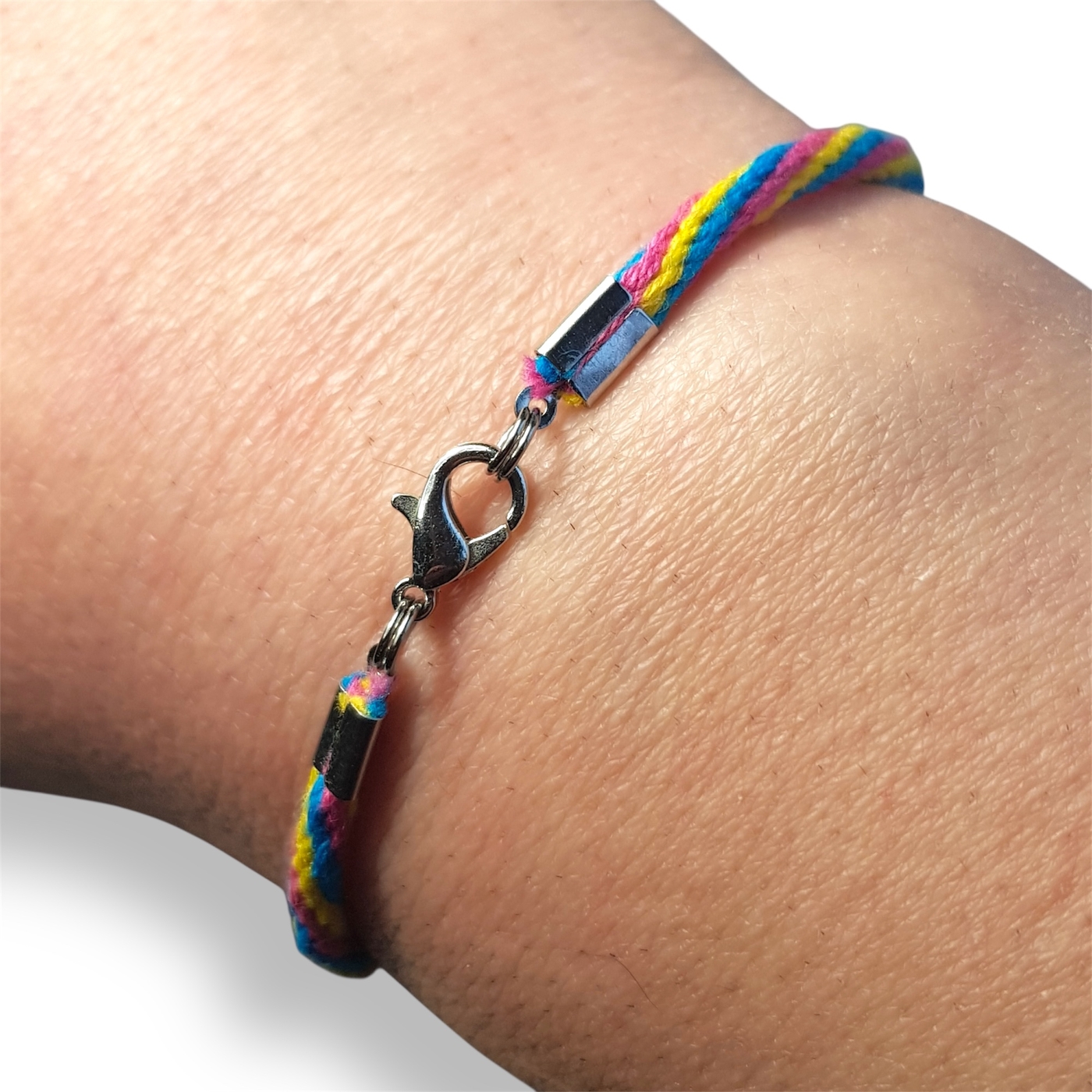 Pansexual pride flag braided bracelet