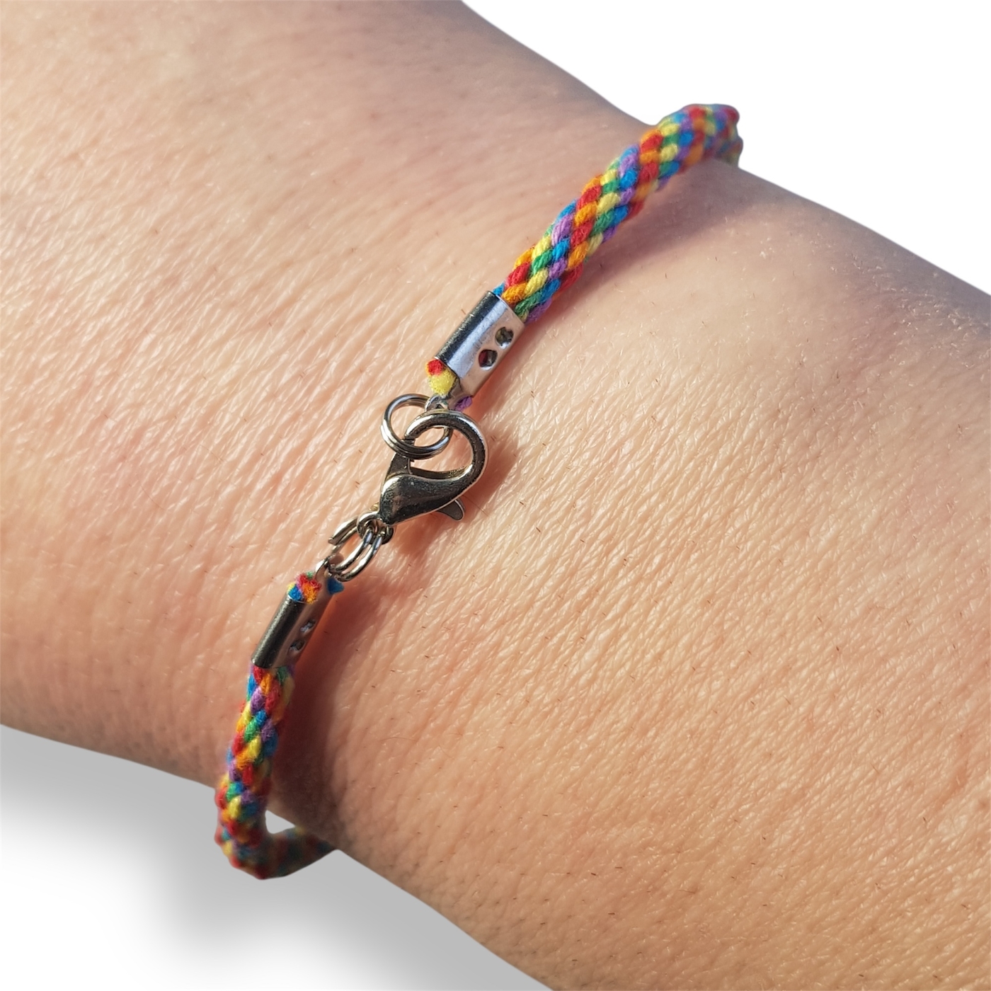 Pride flag braided bracelet