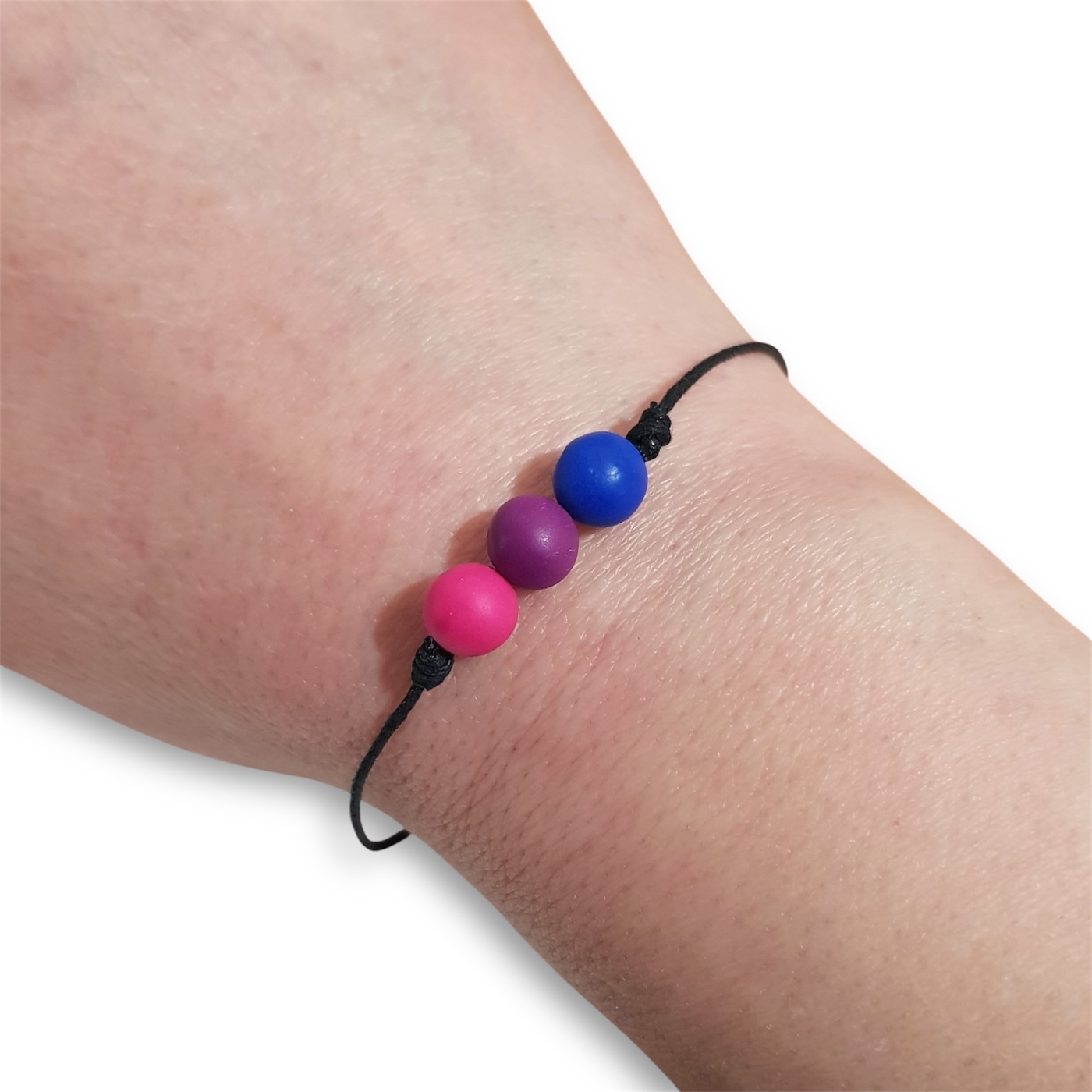 Bisexual pride flag beaded bracelet