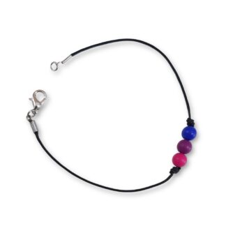 Bisexual pride flag beaded bracelet