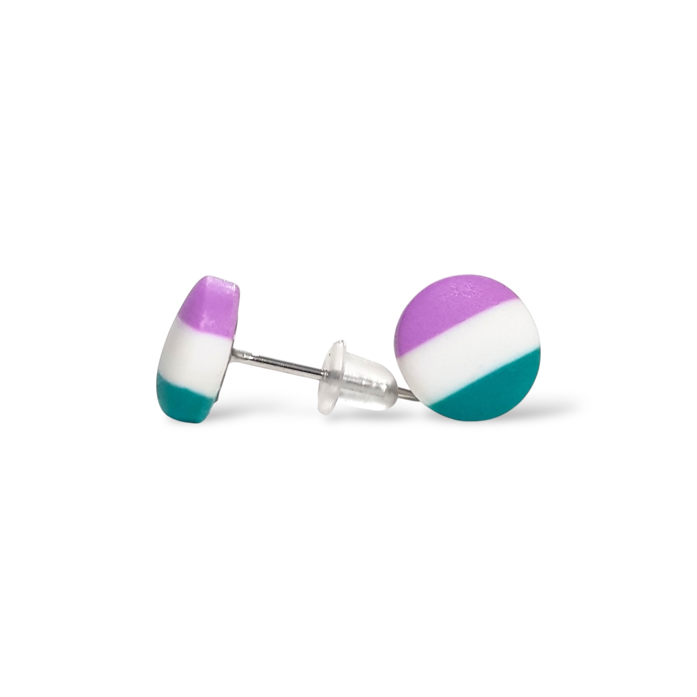 Genderqueer pride flag stud earrings