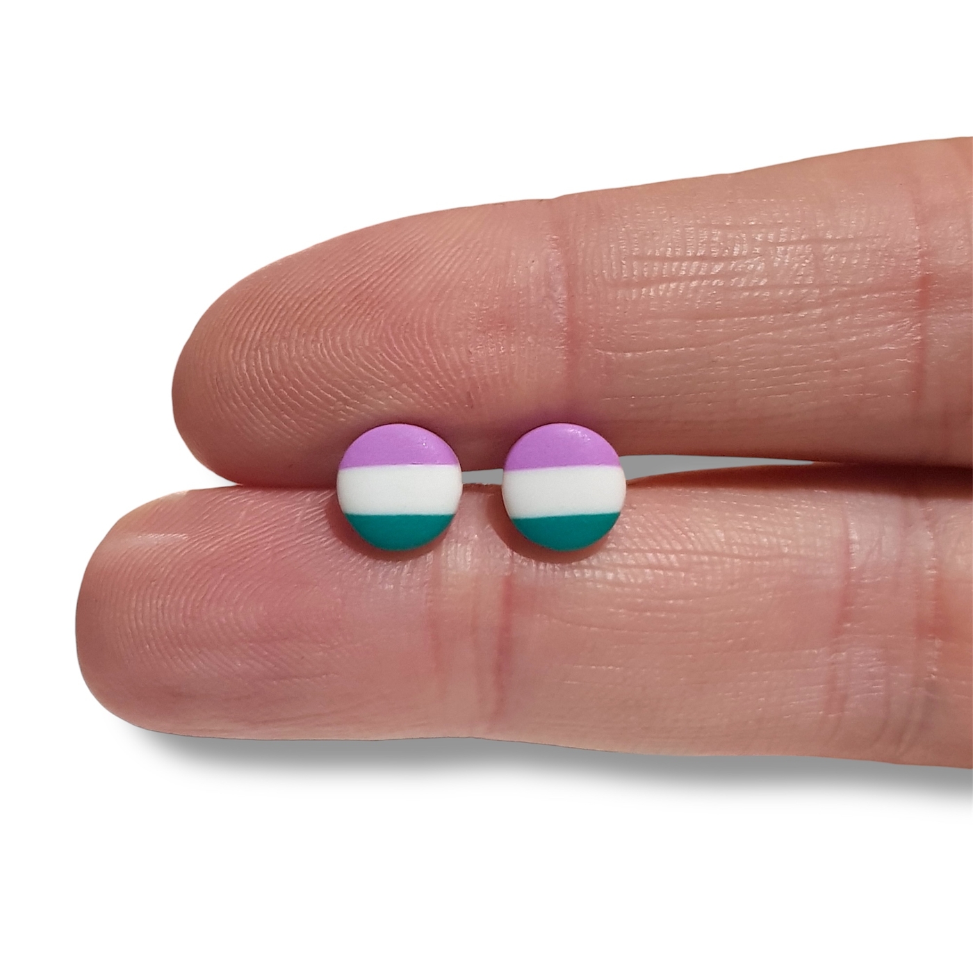 Genderqueer pride flag stud earrings