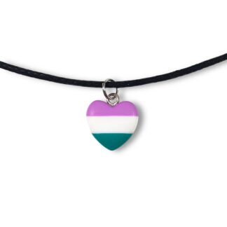 Genderqueer pride flag pendant necklace