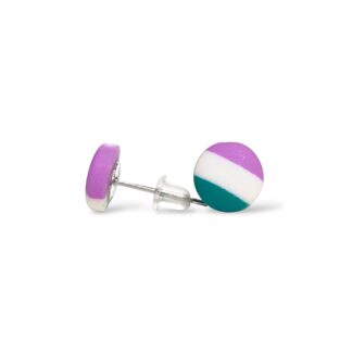 Genderqueer pride flag small round stud earrings