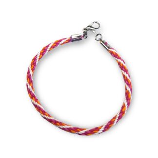 Lesbian pride flag braided bracelet