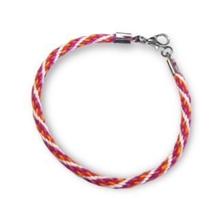Lesbian pride flag braided bracelet