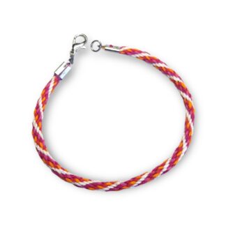 Lesbian pride flag braided bracelet