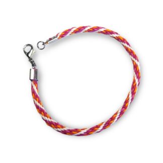 Lesbian pride flag braided bracelet