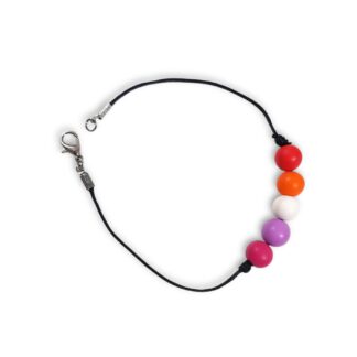 Lesbian pride flag beaded bracelet