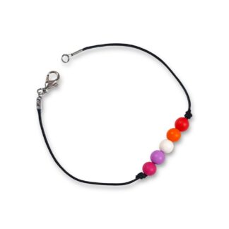 Lesbian pride flag beaded bracelet