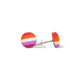 Lesbian pride flag stud earrings