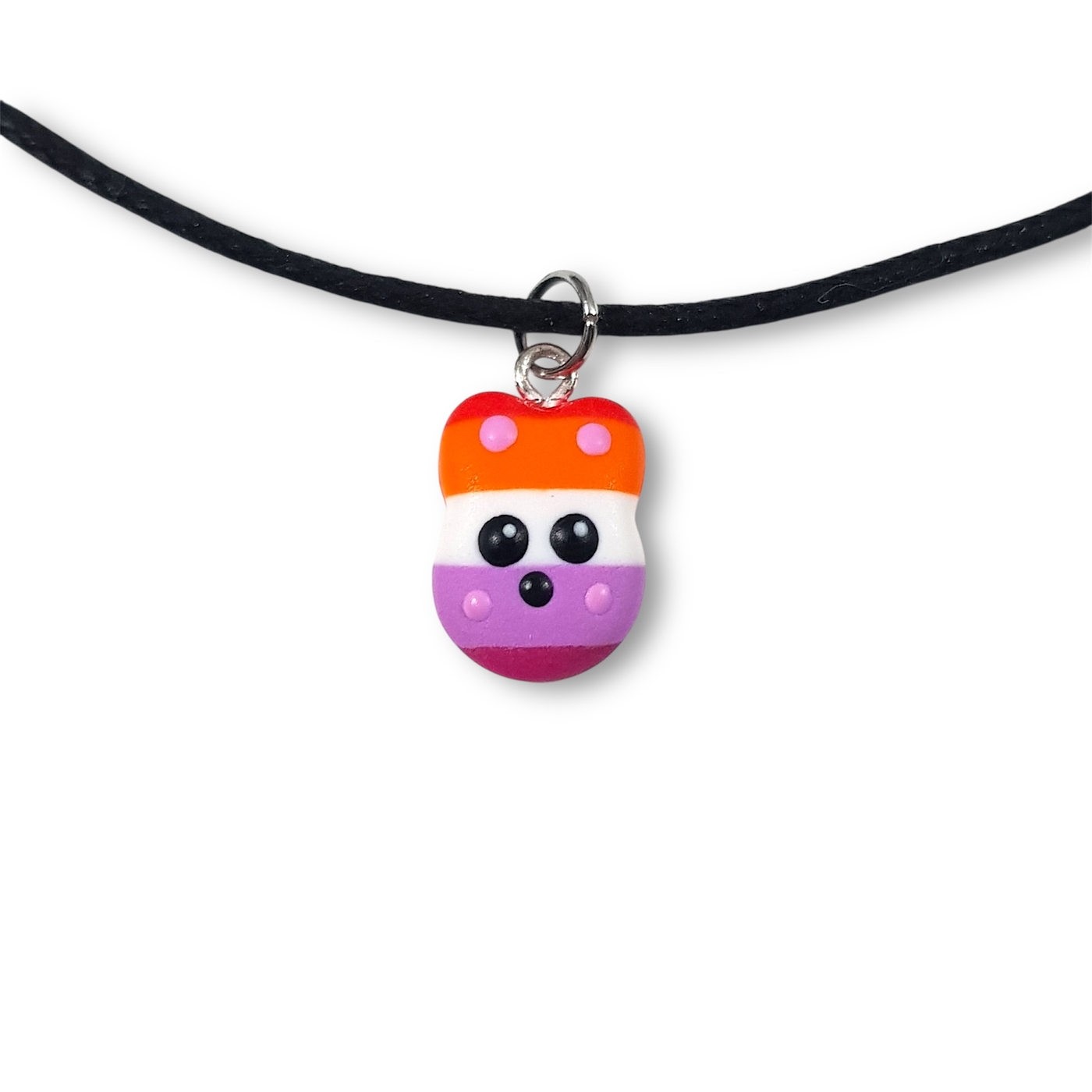 Lesbian pride flag kawaii rabbit pendant necklace