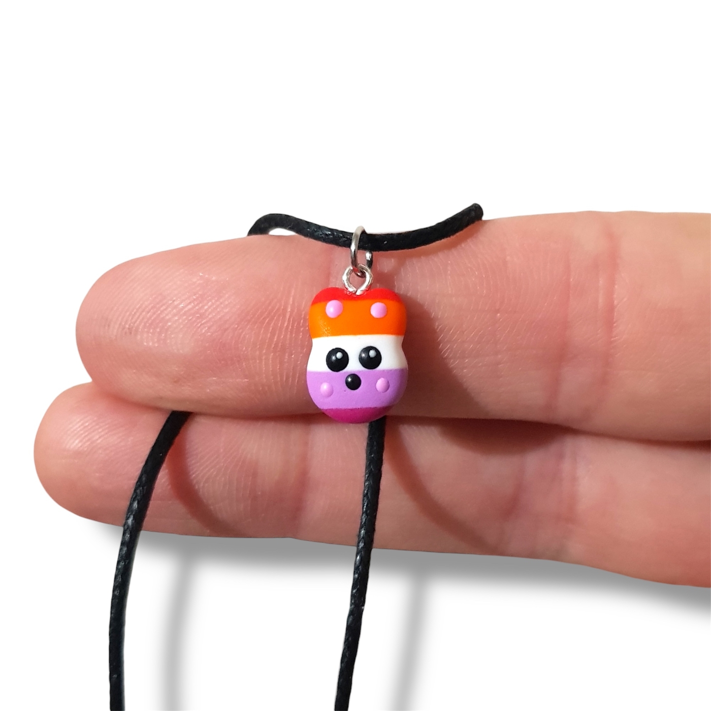 Lesbian pride flag kawaii rabbit pendant necklace