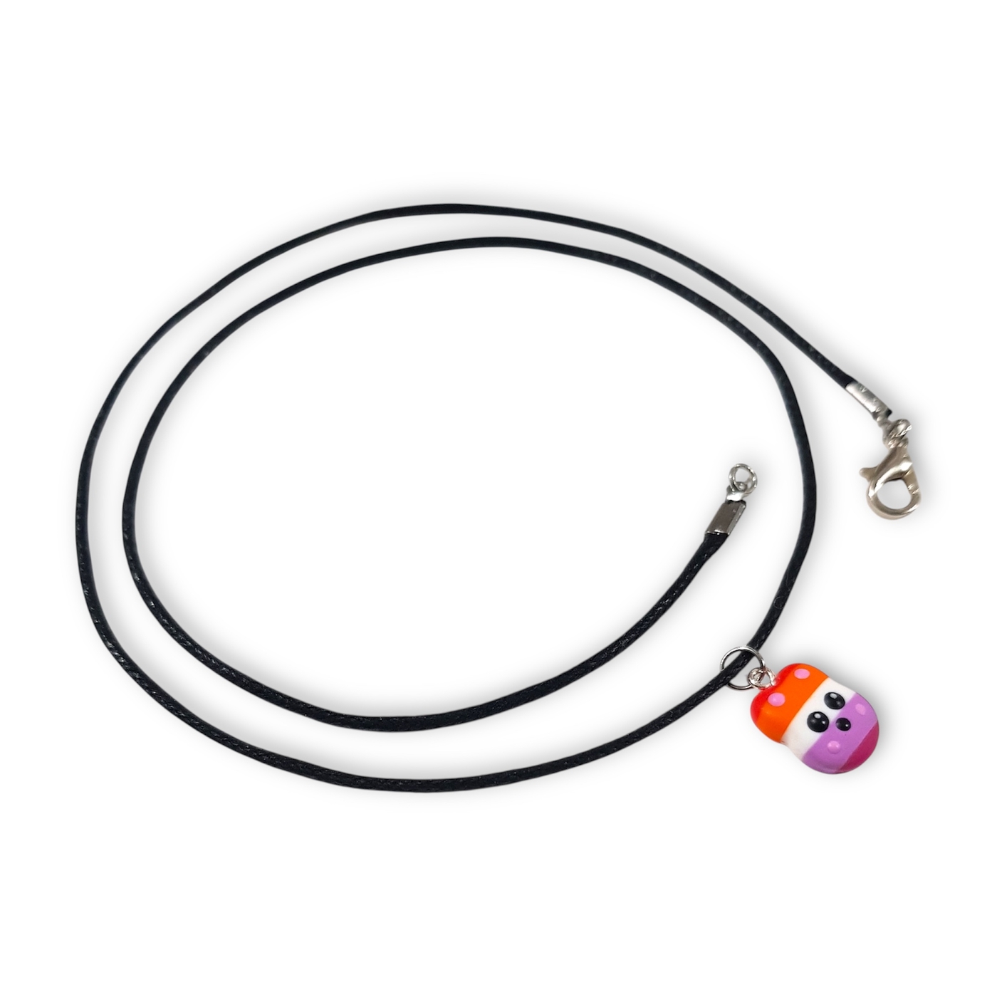 Lesbian pride flag kawaii rabbit pendant necklace