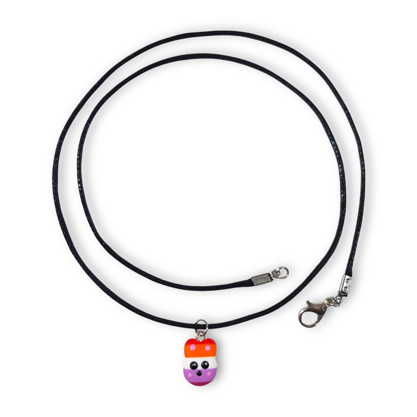 Lesbian pride flag kawaii rabbit pendant necklace