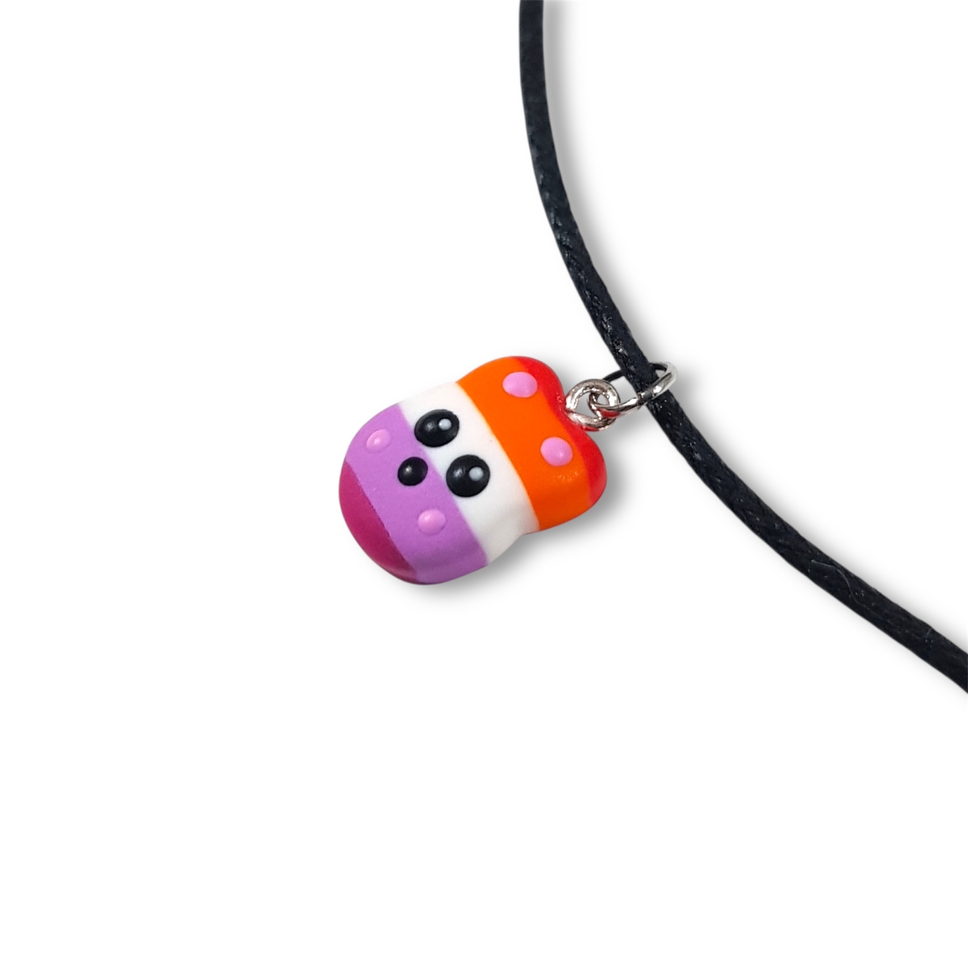 Lesbian pride flag kawaii rabbit pendant necklace