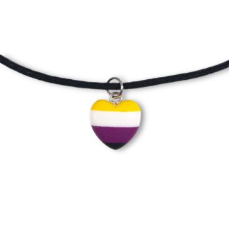 Nonbinary pride flag pendant necklace