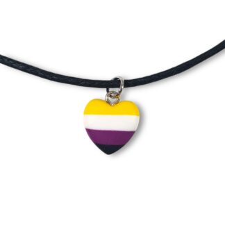 Nonbinary pride flag pendant necklace