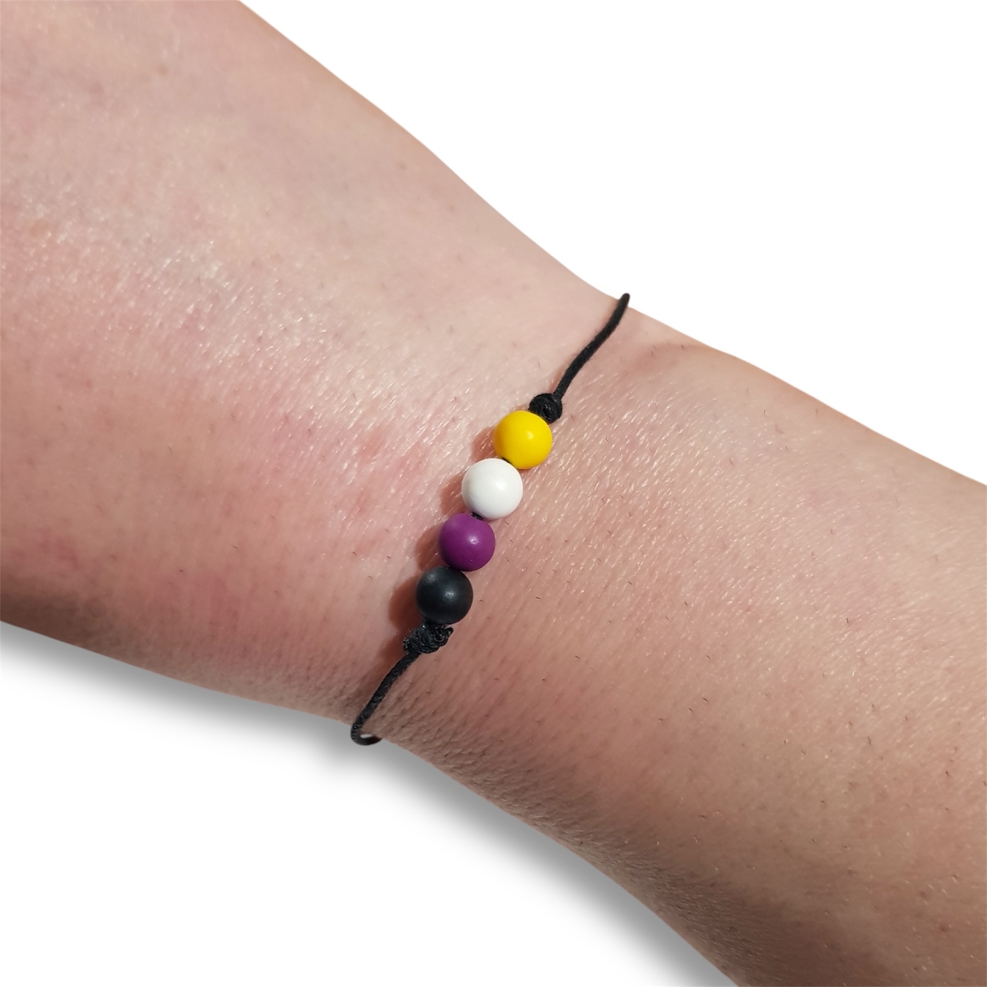 Nonbinary pride flag beaded bracelet