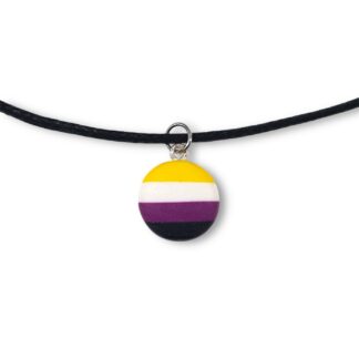 Nonbinary pride flag pendant necklace