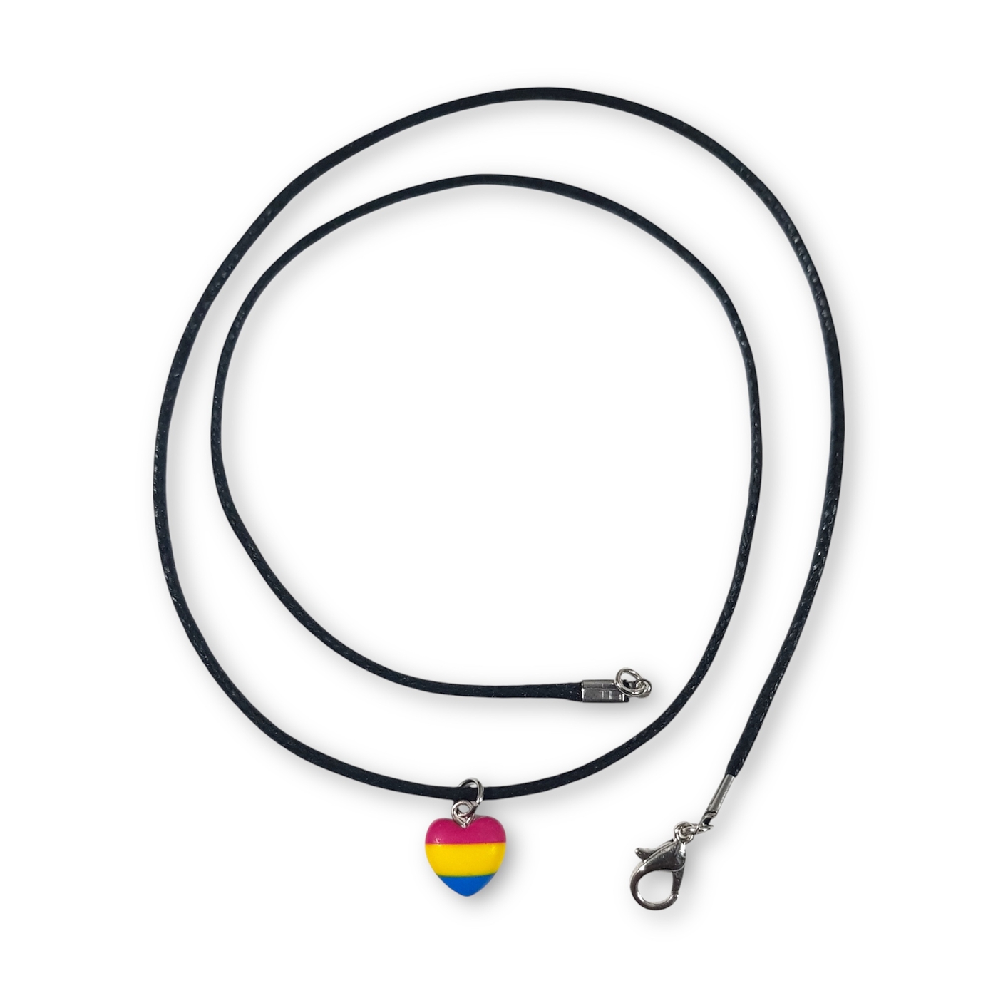 Pansexual pride flag heart shaped pendant necklace