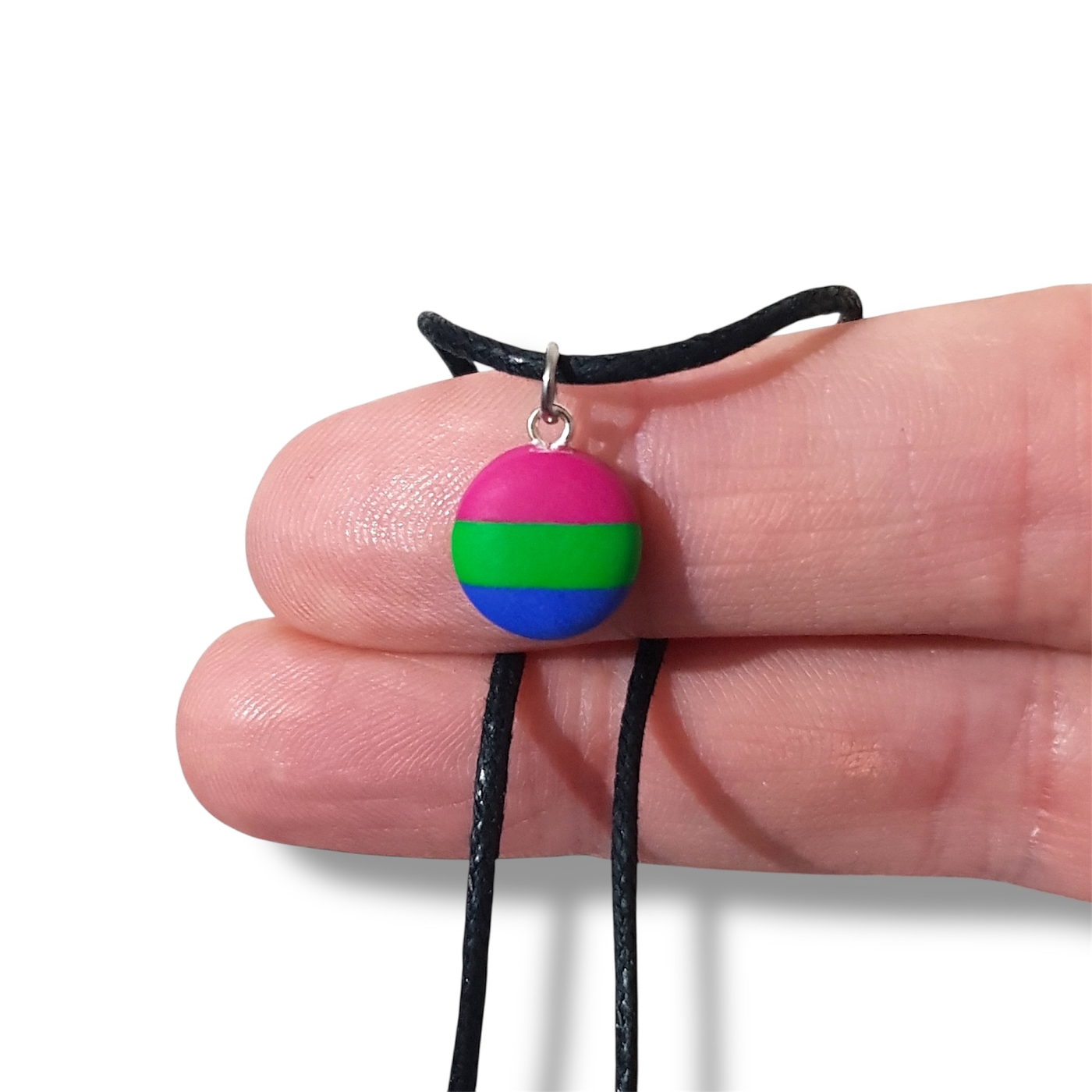 Polysexual pride flag pendant necklace